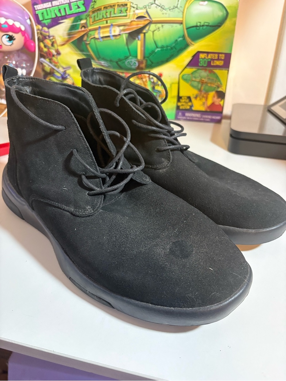 OrthoComfoot Mens EU 48 Black Orthopedic Ankle Boots Lace Up Comfort Shoes